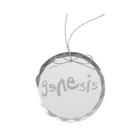 Modern Logo Round Laser-Etched Glass Ornament