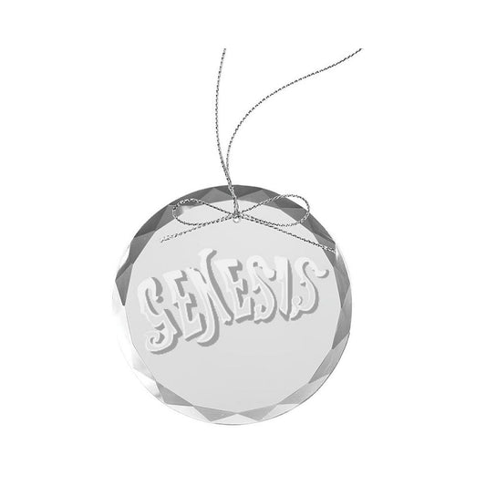 Circa 70s Logo Round Laser-Etched Glass Ornament