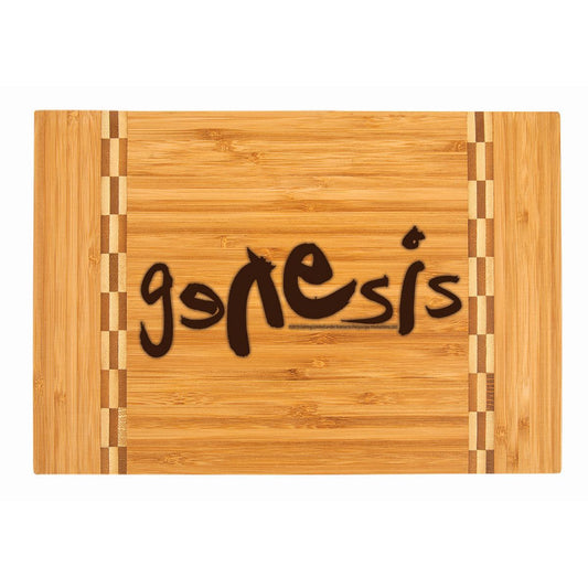 Modern Logo Laser Engraved Cutting Board w/Butcher Block Inlay