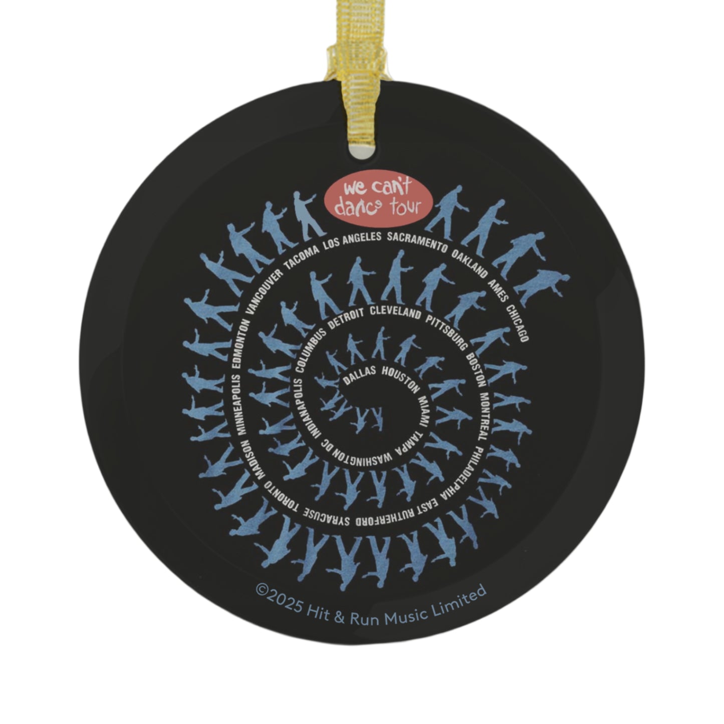 We Can't Dance Glass Ornament