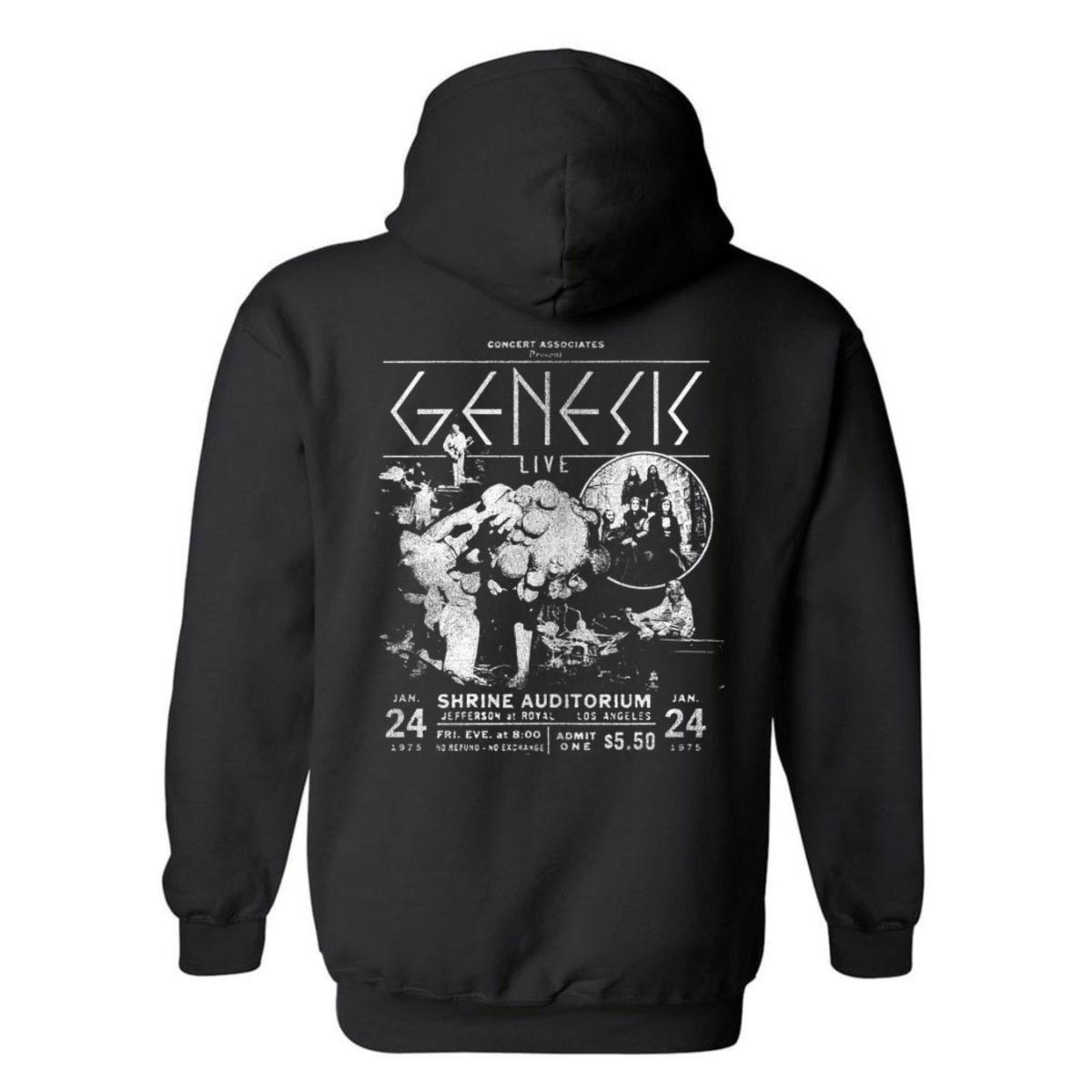 Genesis Shrine Auditorium 1975 Black and White Hoodie