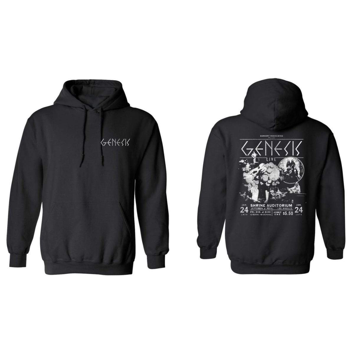 Genesis Shrine Auditorium 1975 Black and White Hoodie