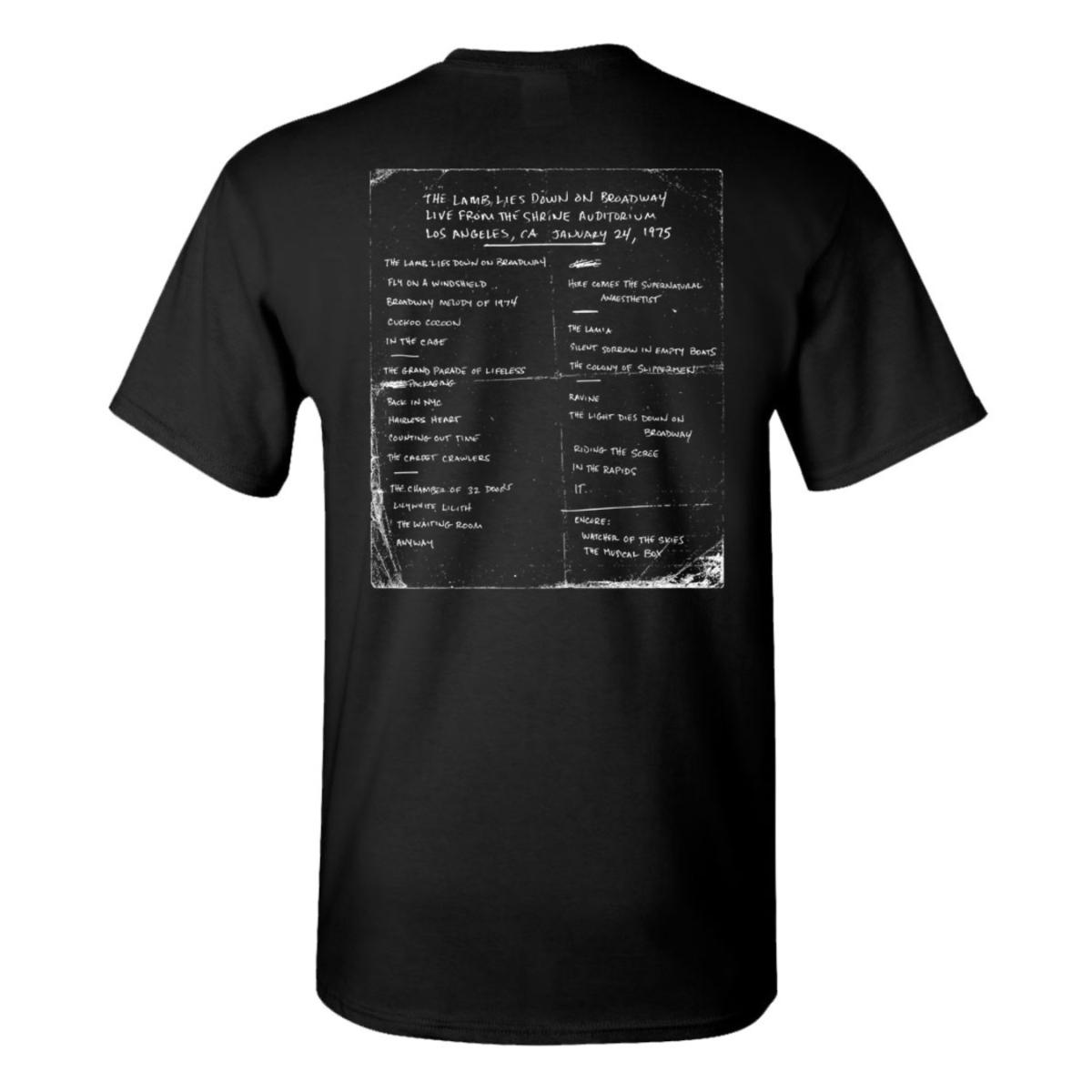 Shrine Auditorium 1975 Black and White Set List T-Shirt