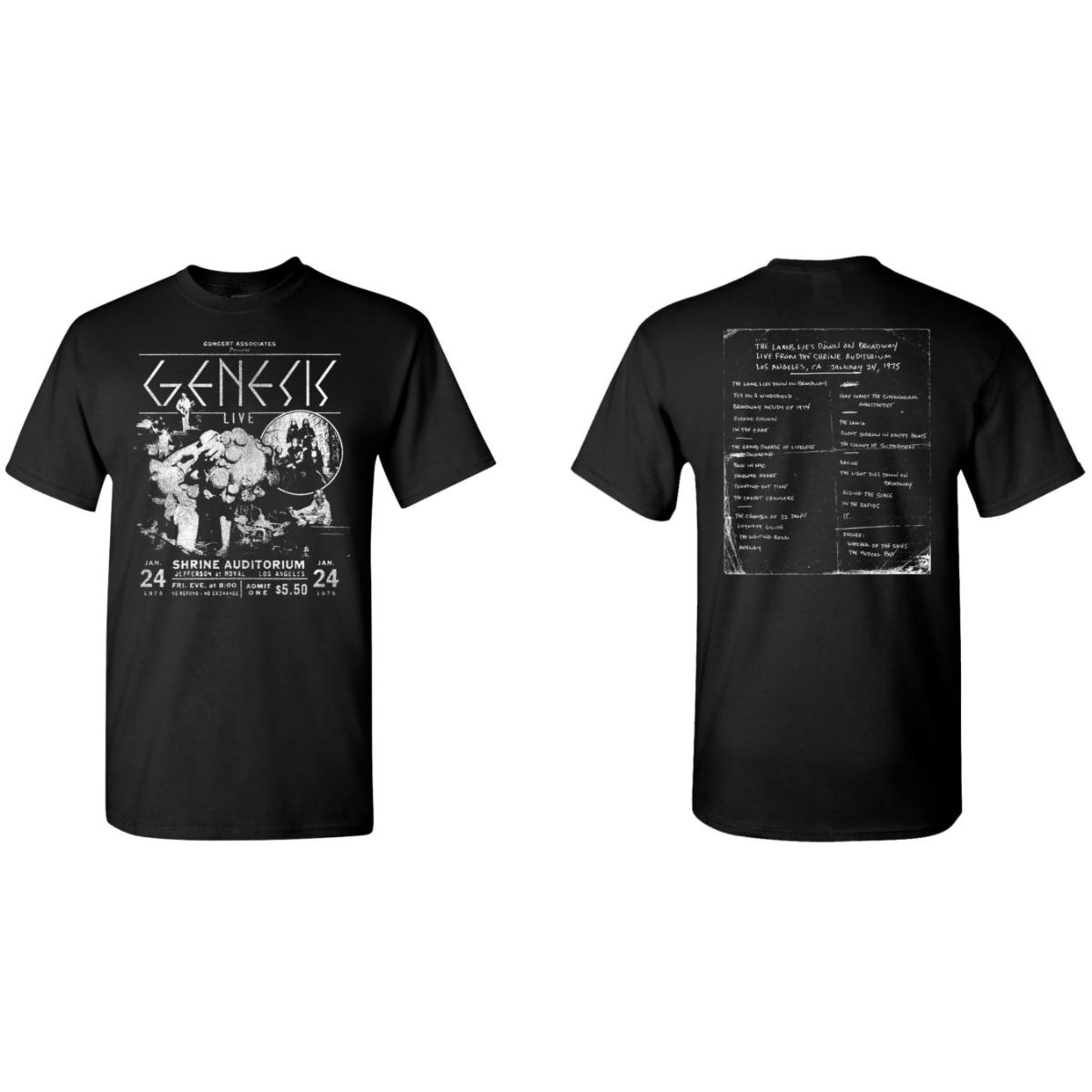 Shrine Auditorium 1975 Black and White Set List T-Shirt