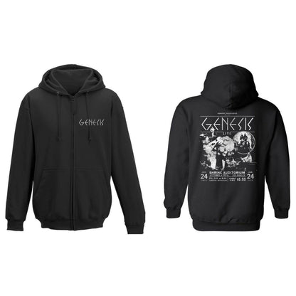 Genesis Shrine Auditorium 1975 Black and White Zip Hoodie