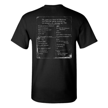 Shrine Auditorium 1975 Black and White Set List T-Shirt
